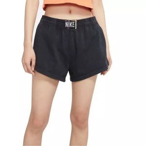 NIKE Women’s Retro Dark Grey/Washed Black Cotton Shorts Size XS